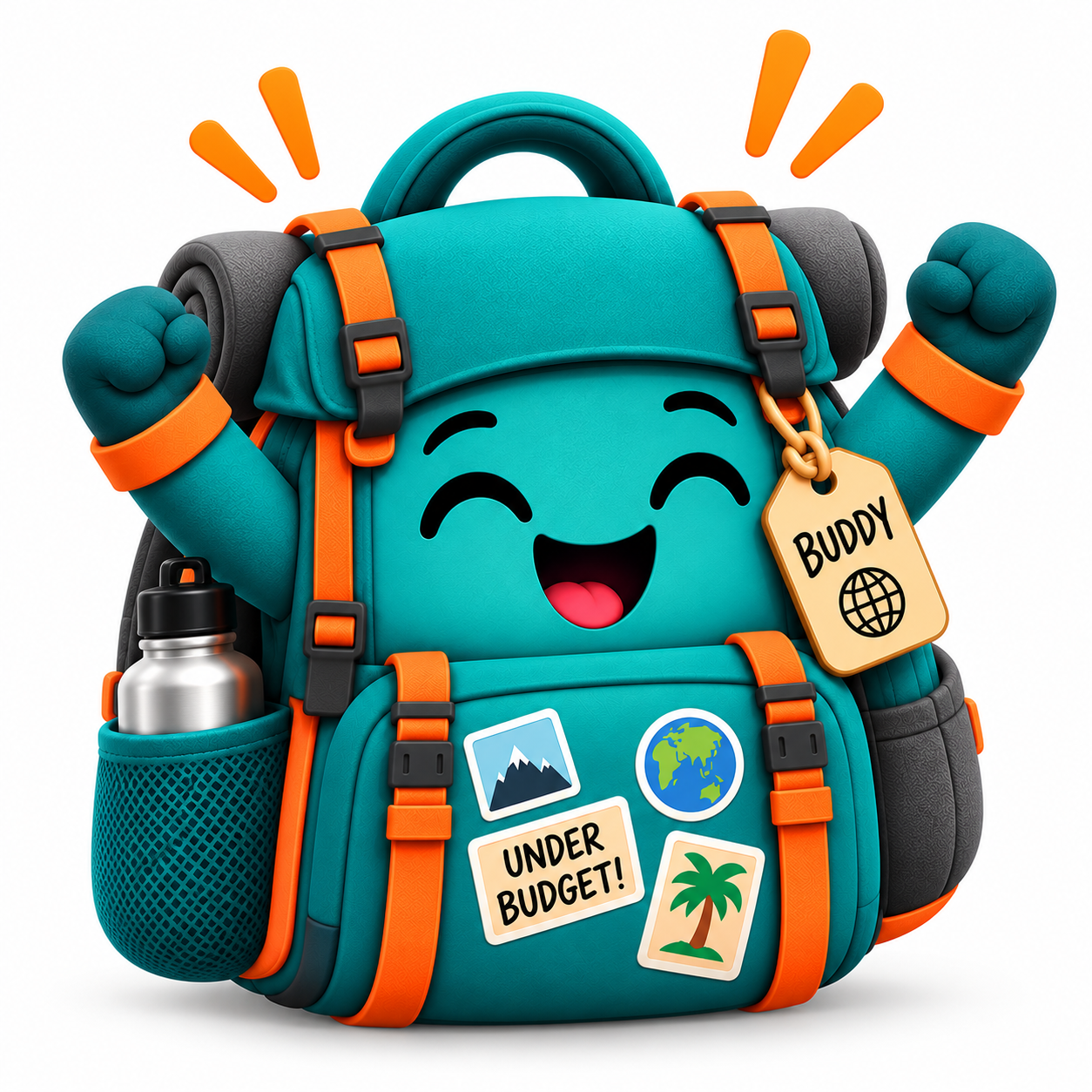 Buddy the backpack, waiting for the tracker to launch